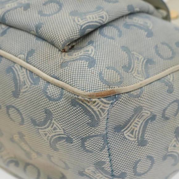 CELINE Paris Macadam Canvas Boogie bag Hand Bag Light Blue Auth 100659 - Picture 10 of 16